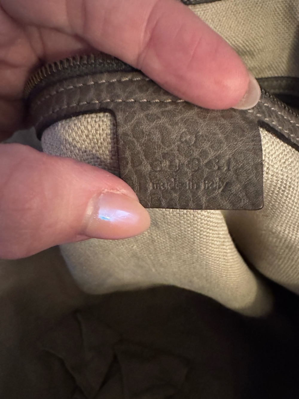 Gucci gray Sunset  Canvas Tote with Gray Leather Trim - Picture 2 of 7